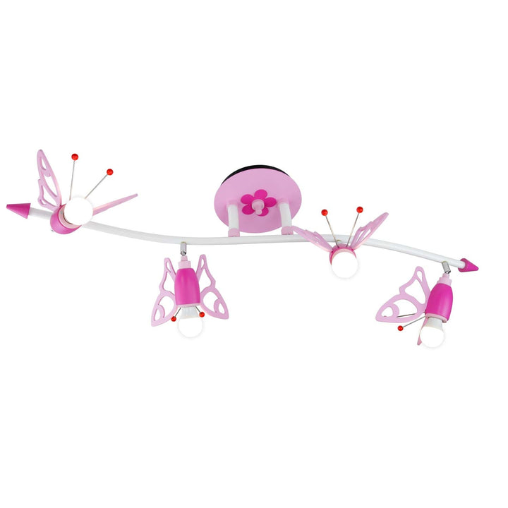 Elobra Wandlampe für Kinder und Babys, Kinderzimmerlampe Schmetterling Welle rosa