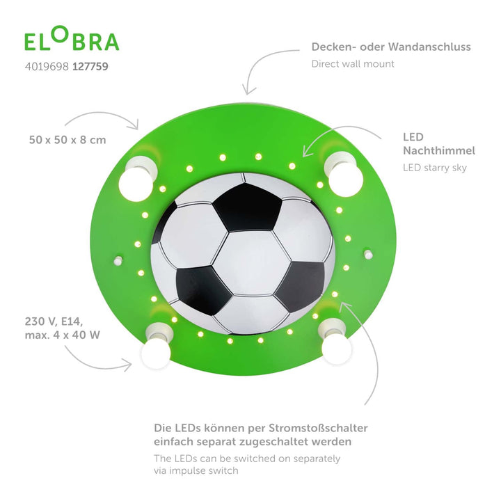 Deckenleuchte Fußball