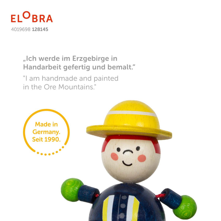 Elobra Kinderzimmerlampe Hängelampe Pendellampe Feuerwehr Feuerwehrflugzeug  mit Feuerwehrmann rot Detailbild