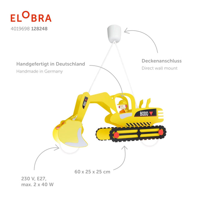 Pendelleuchte Bagger mit "Bodo"