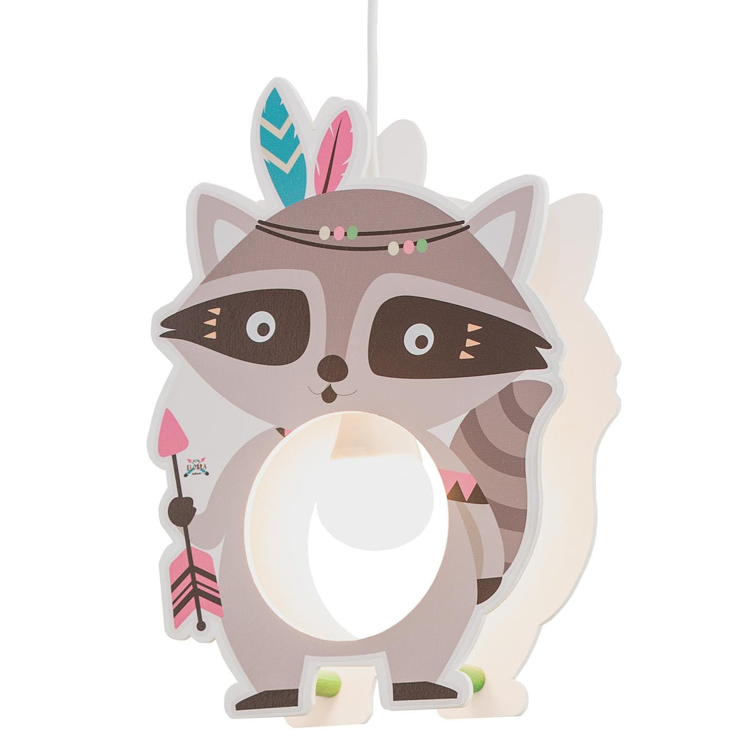 Elobra Kinderzimmerlampe Hängelampe Pendellampe Indianer little indians Tiere Waschbär