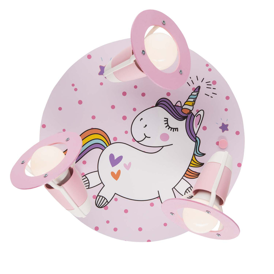 Produktbild Elobra Leuchte 3er Spot Rondell Einhorn Einhornlampe Babsi Kinderzimmerlampe