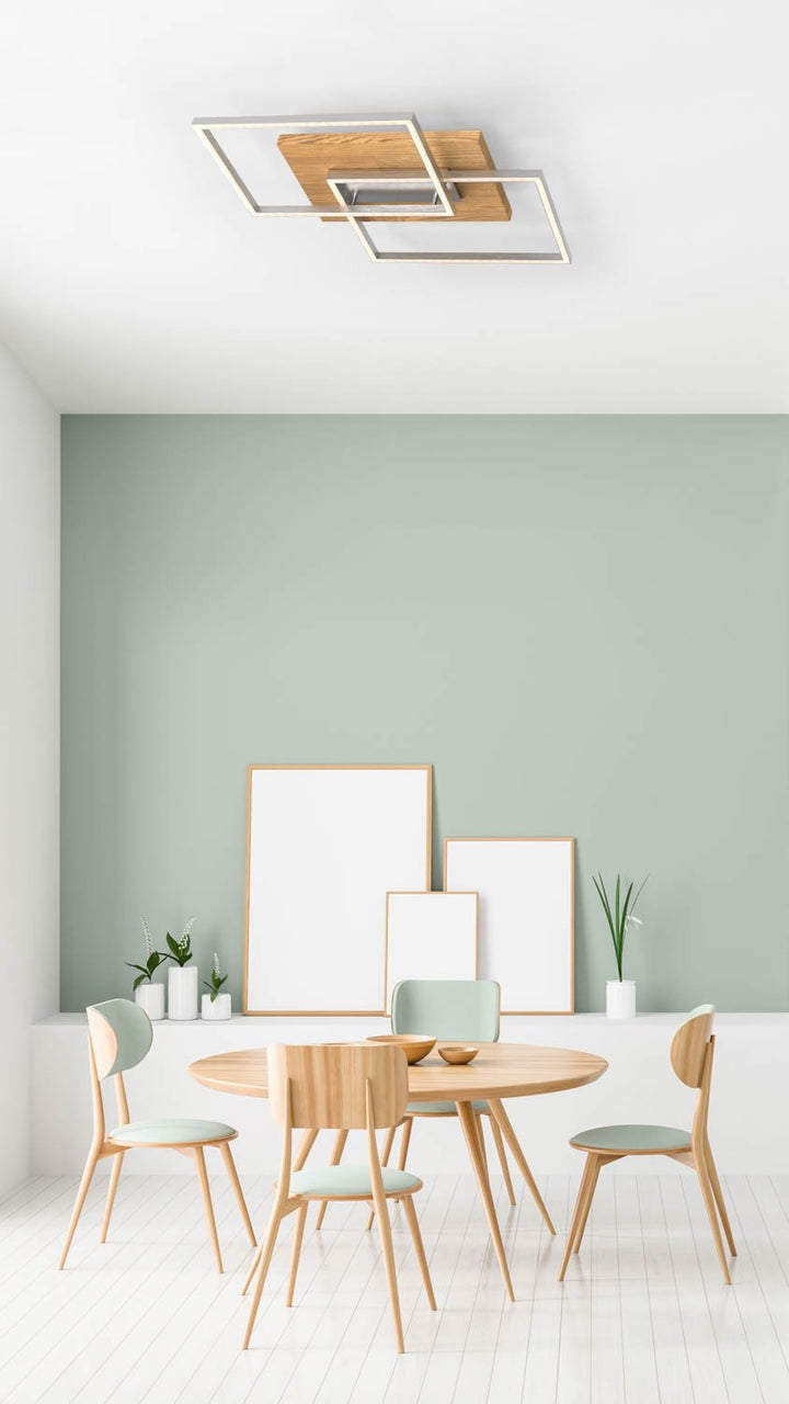 Deckenlampe Wandlampe mit Holz und LED Panama S Wohnraumlampe Elobra Stimmungsbild