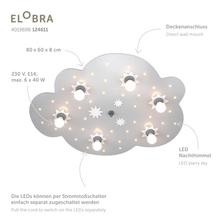 Ceiling light star cloud - L