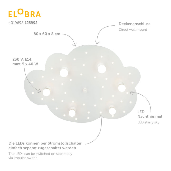 Ceiling light Cloud - L