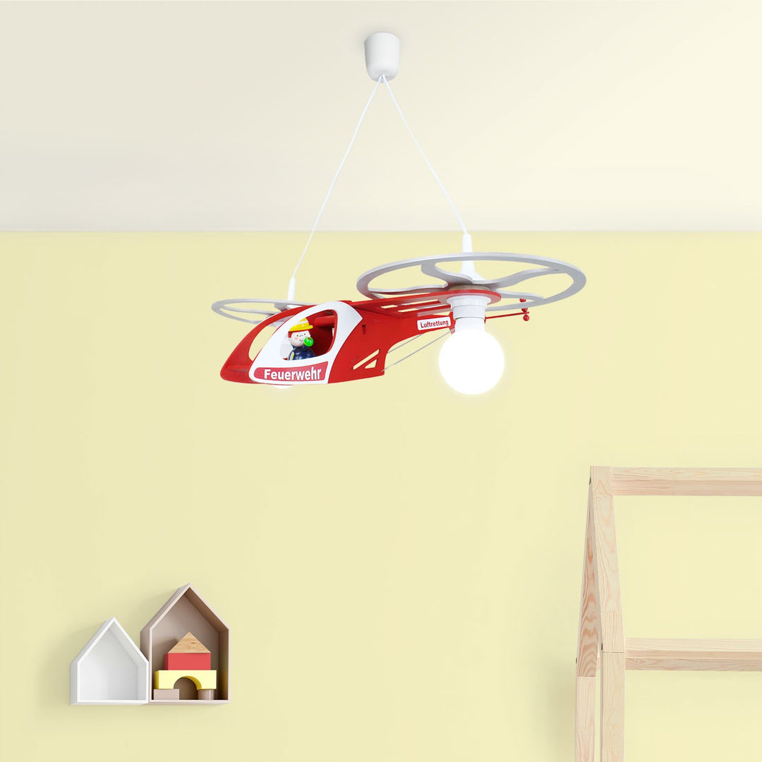Pendant light fire brigade helicopter with"Fred"