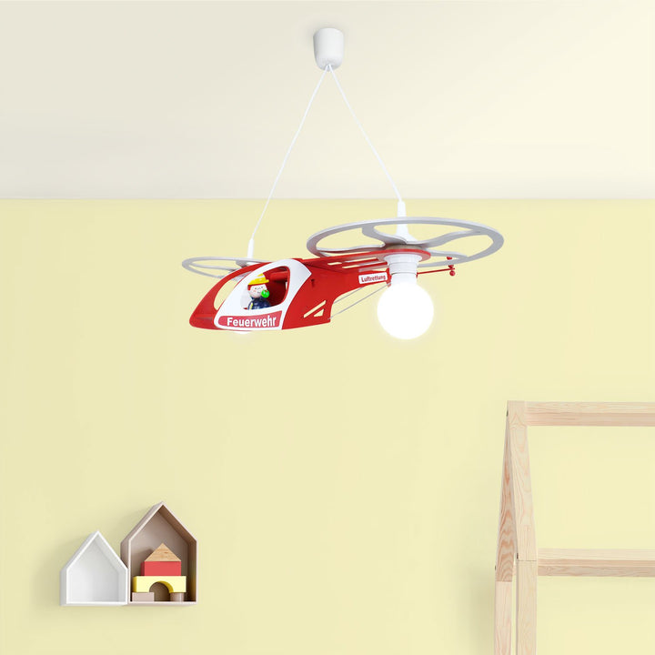Pendant light fire brigade helicopter with"Fred"