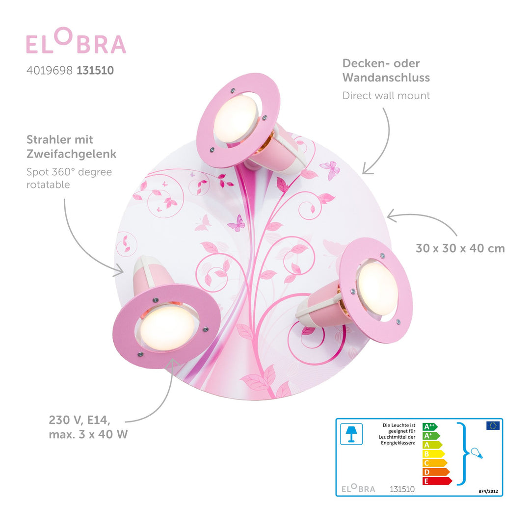 Produktbild Elobra Leuchte 3er Spot Rondell Phantasie Kinderzimmerlampe Beschreibungsbild