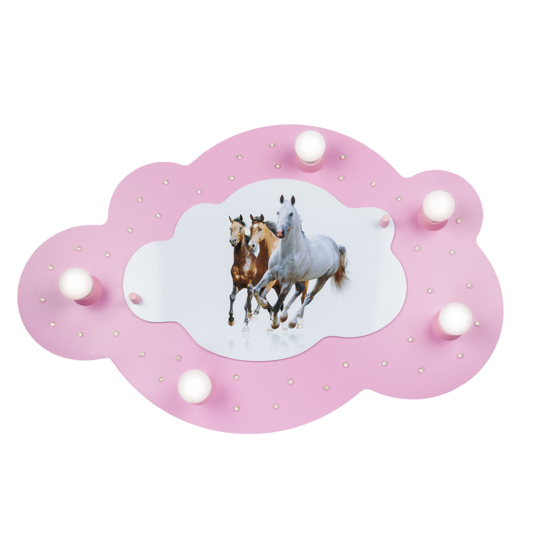 Ceiling light picture cloud"Horses"
