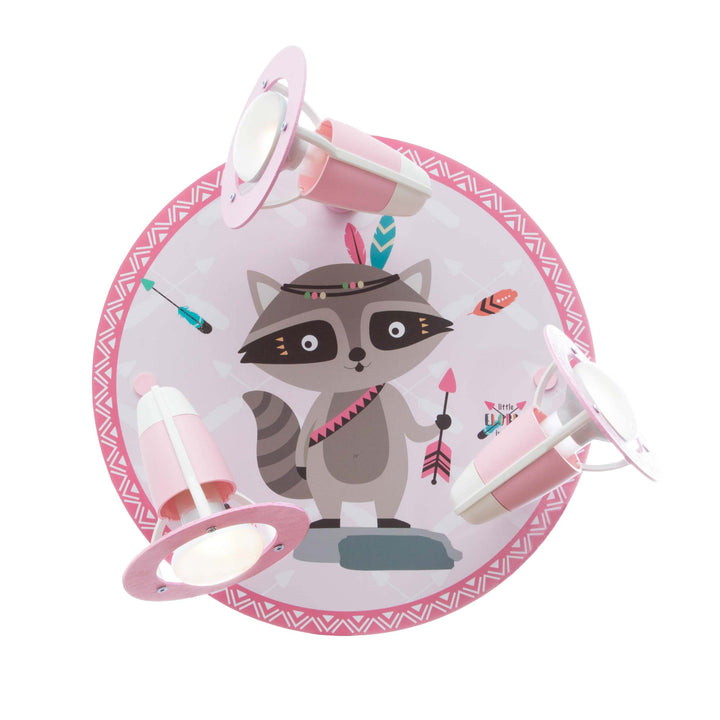 3-spot roundel Little Indians"Raccoon Oskar"