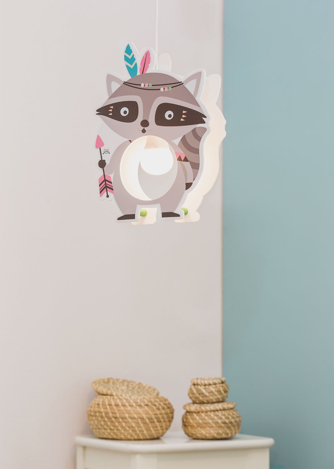 Pendant lamp Little Indians"Raccoon Oskar"