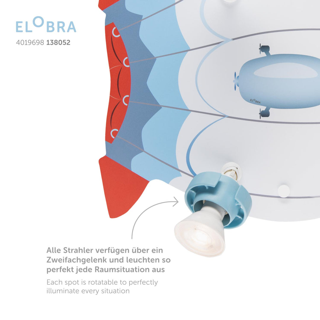 Produktbild Elobra Leuchte 3er Spot Rondell Luftschiff Luftschifftlampe Kinderzimmerlampe Detailfoto