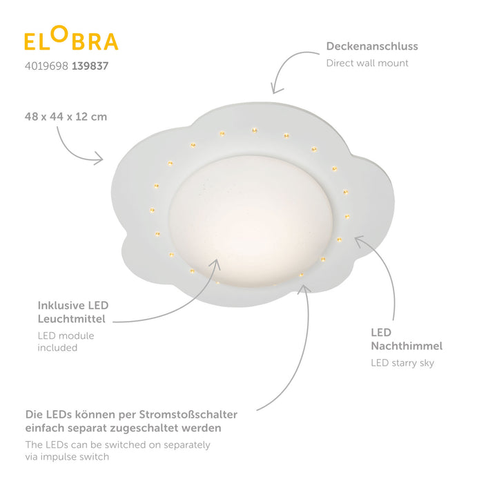Ceiling light LED cloud - S