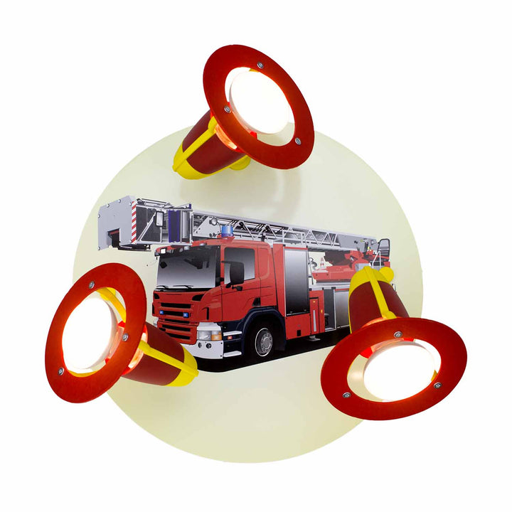 Produktbild Elobra Leuchte 3er Spot Rondell Feuerwehrauto Feuerwehrlampe Kinderzimmerlampe