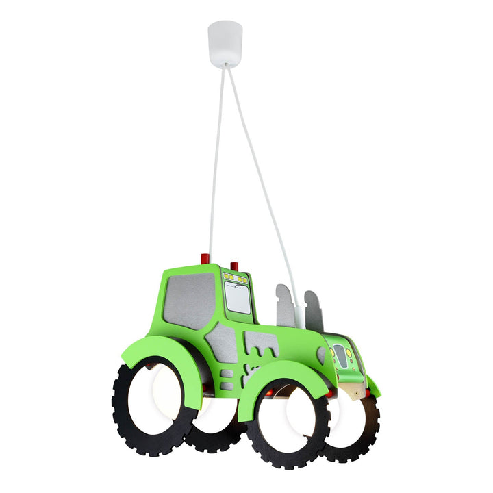 Elobra Kinderzimmer Hängelampe Pendellampe Traktor grün Bauernhof Landwirtschaft Traktorlampe