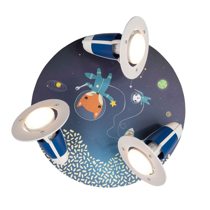 Produktbild Elobra Leuchte 3er Spot Rondell Little Astronauts Space Mission Weltraum Rakete Kinderzimmerlampe